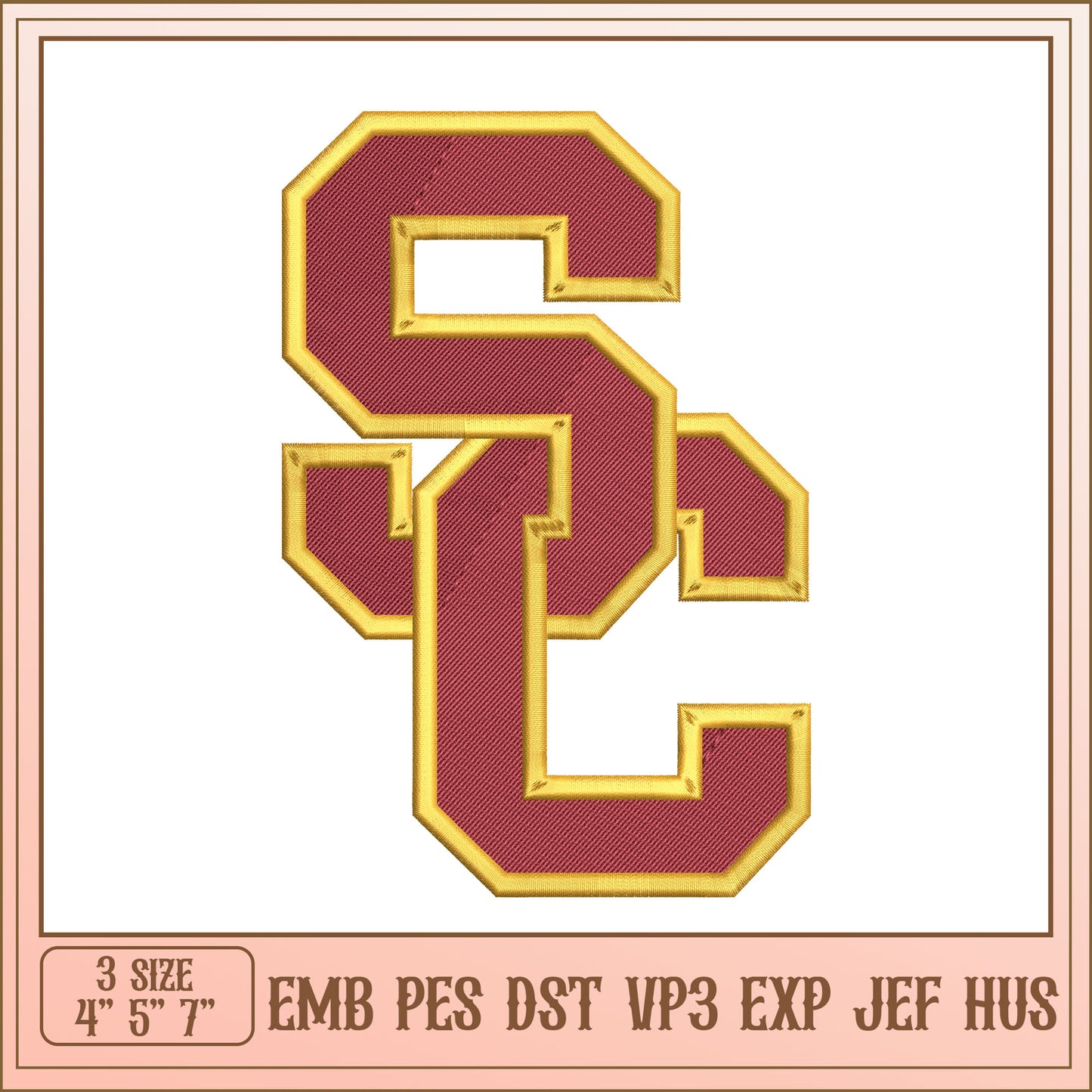 Embroidery Design SC Letters