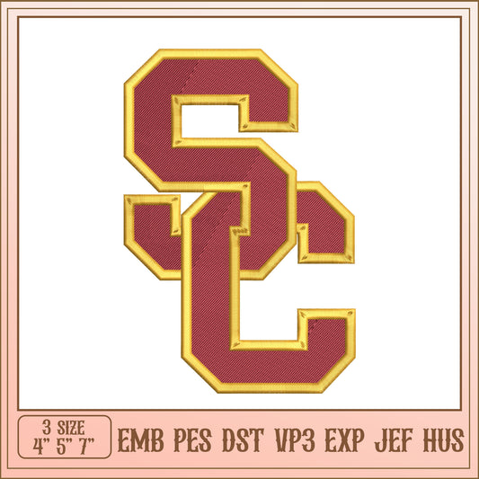 Embroidery Design SC Letters