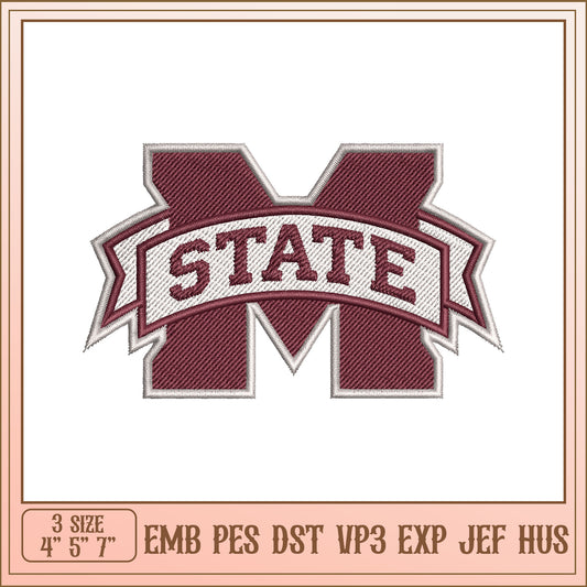 Embroidery Design State M Logo