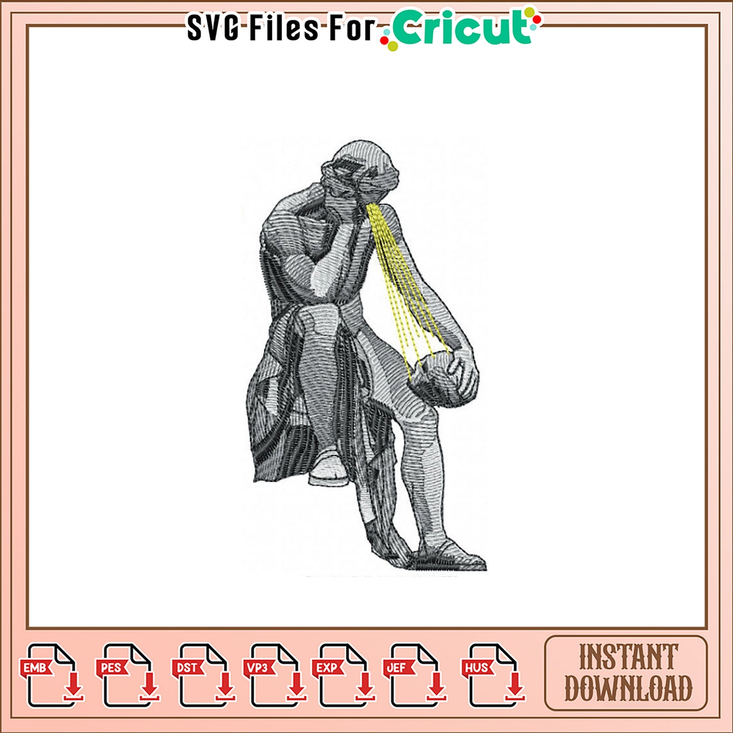 Embroidery Design The Thinker