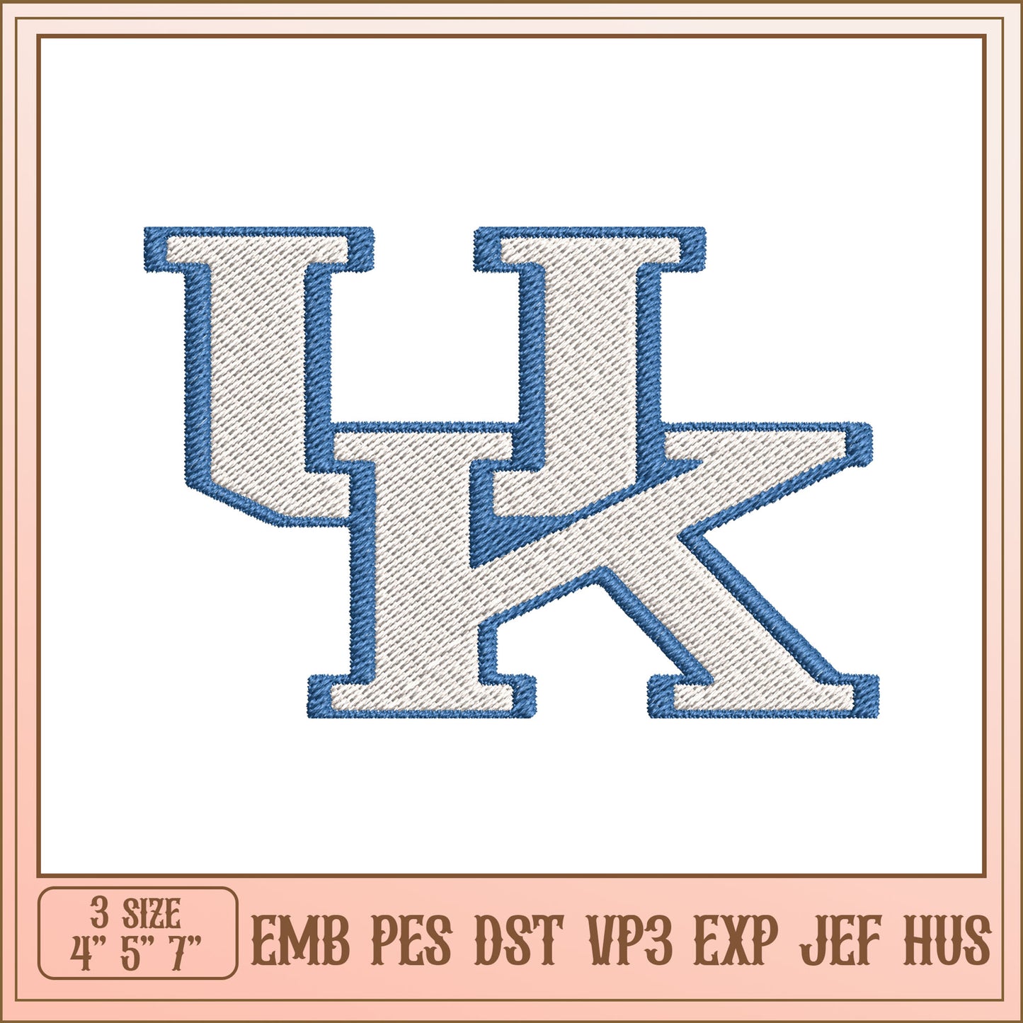 Embroidery Design UK Letters 3 Sizes EMB PES DST VP3