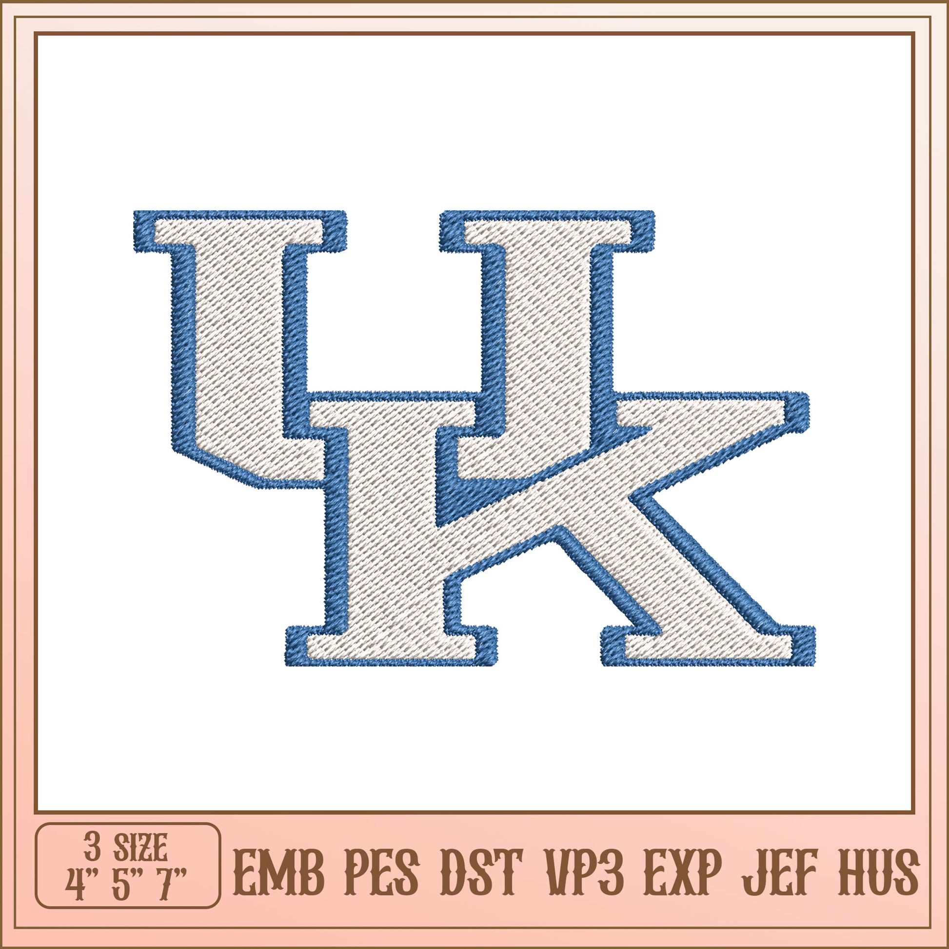 Embroidery Design UK Letters 3 Sizes EMB PES DST VP3