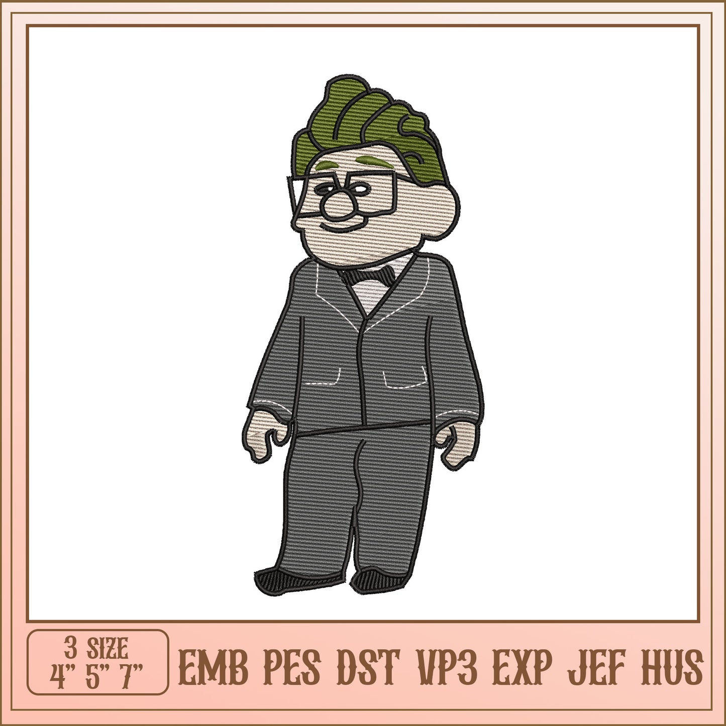 Embroidery Design Up Man in Suit