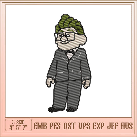 Embroidery Design Up Man in Suit