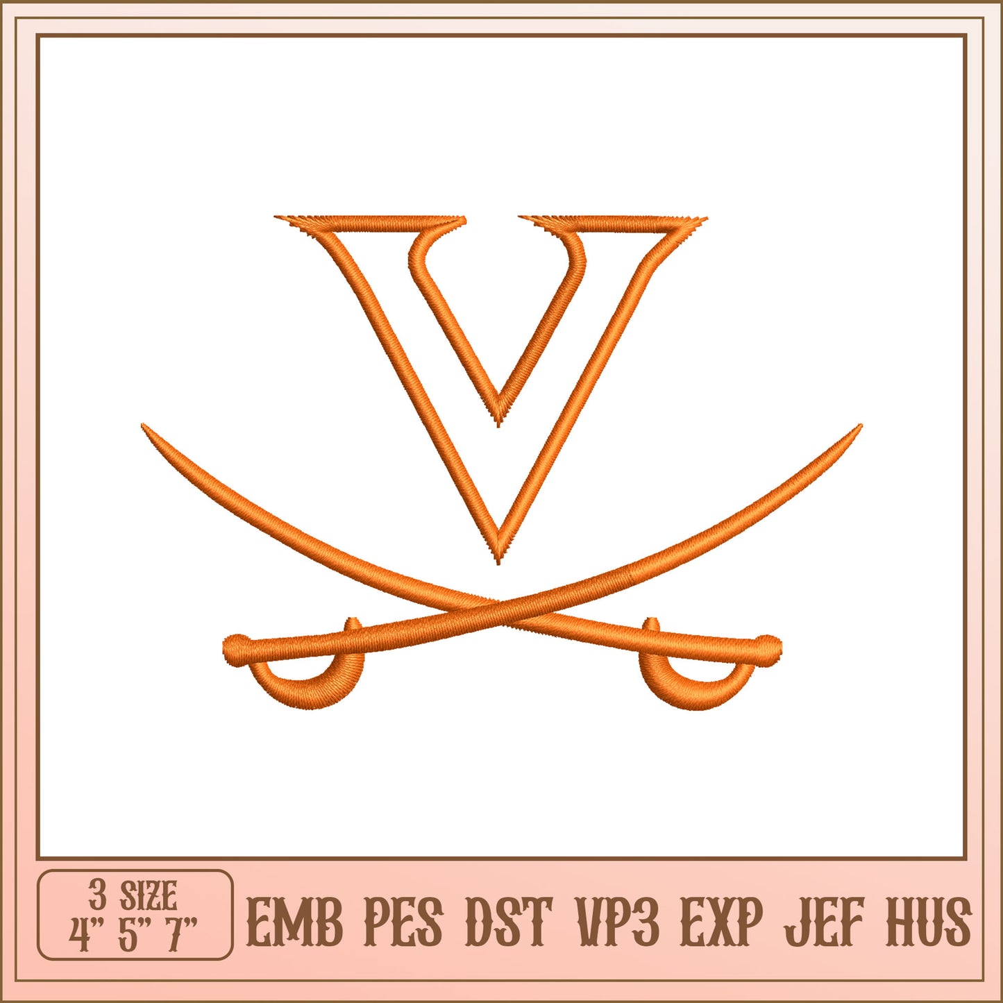 Embroidery Design V & Sabers