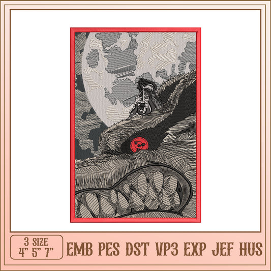 Embroidery Design Wolf Moon Patch