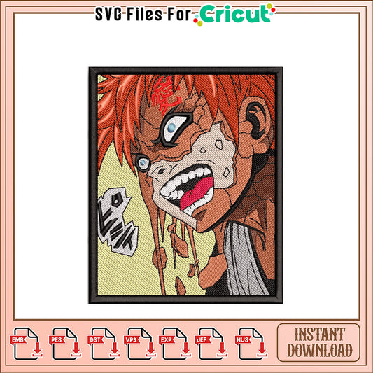 Embroidery Design for Instant Download Anime Art