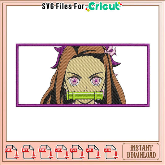 Embroidery Design of A Unique Anime Character Face