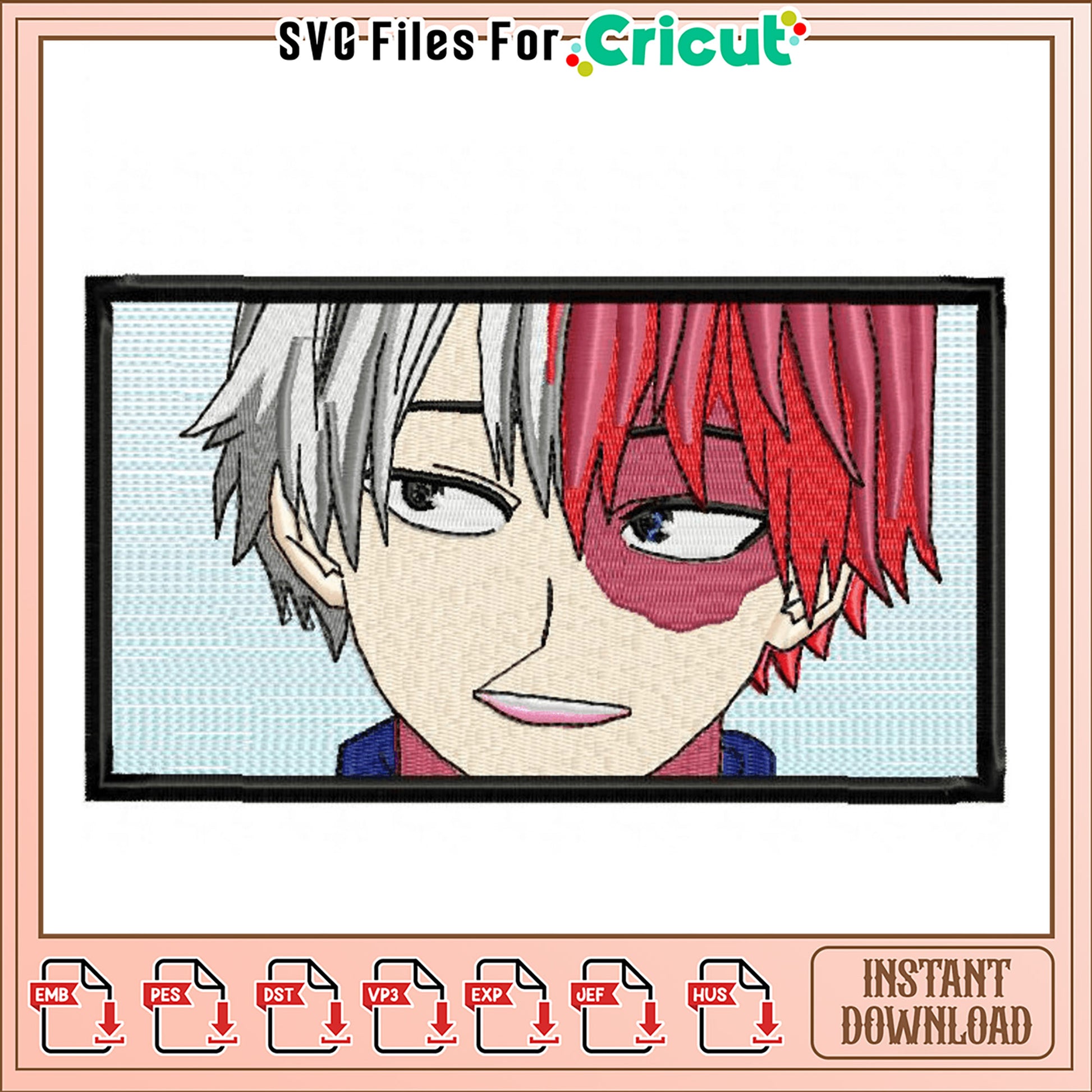 Embroidery Design of Anime Character for Instant Download