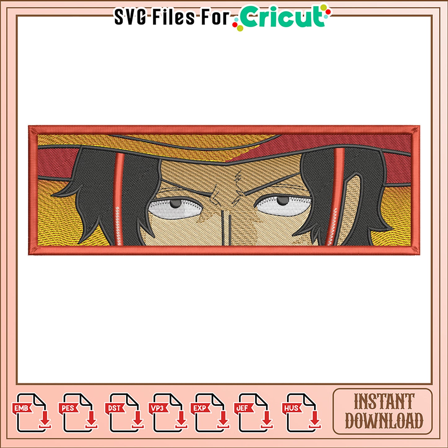 Embroidery Design of Bold Cartoon Character Face Art