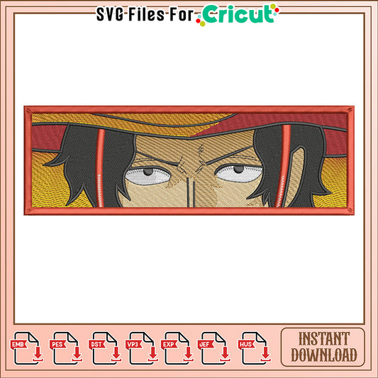 Embroidery Design of Bold Cartoon Character Face Art