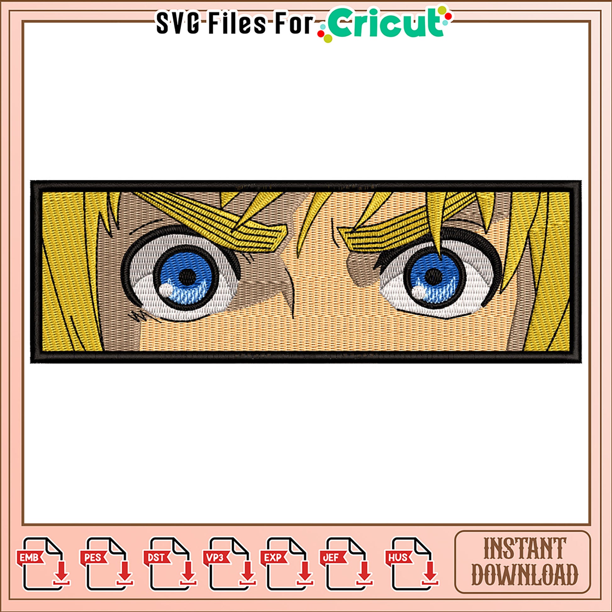 Embroidery Design of Cartoon Eyes for Creative Projects