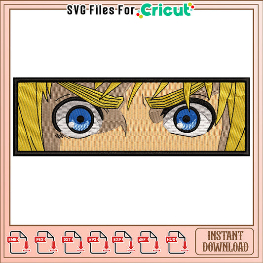Embroidery Design of Cartoon Eyes for Creative Projects