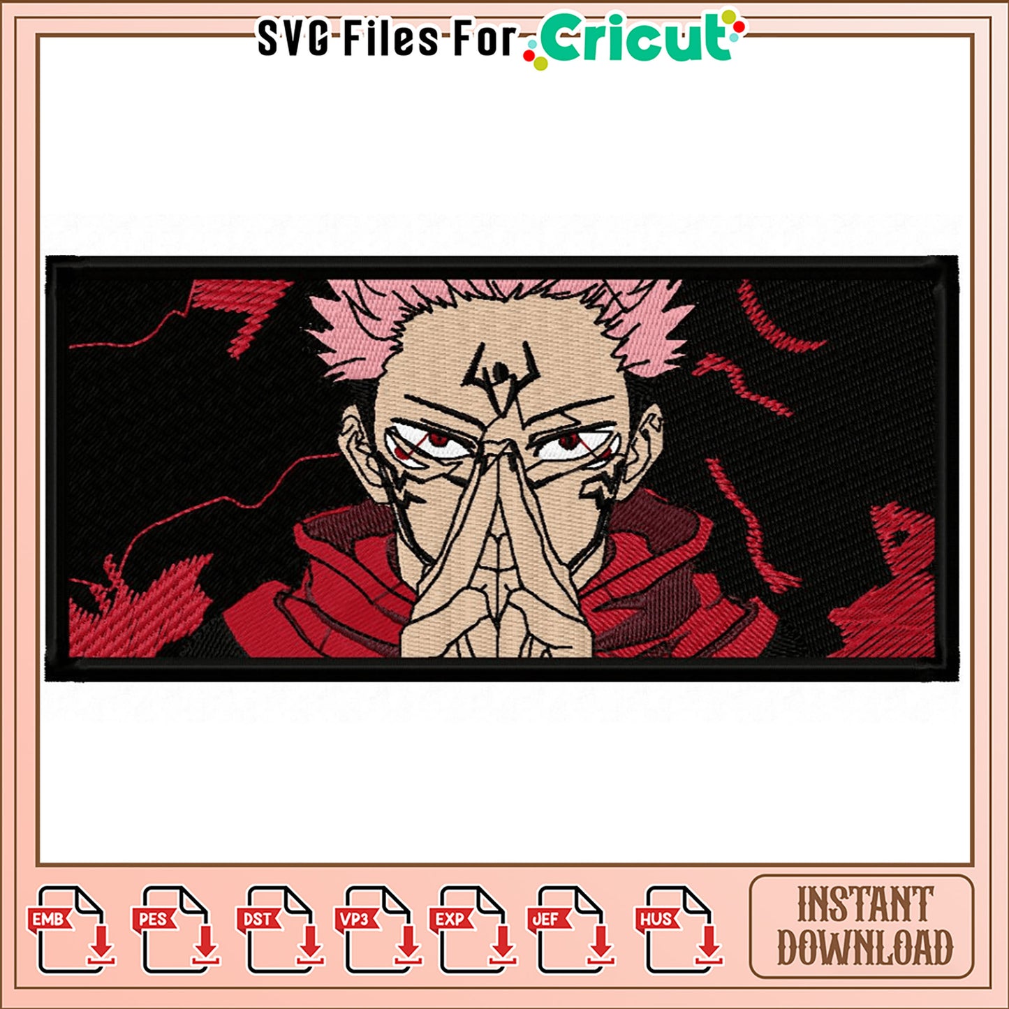 Embroidery Design of Cool Character for Instant Download
