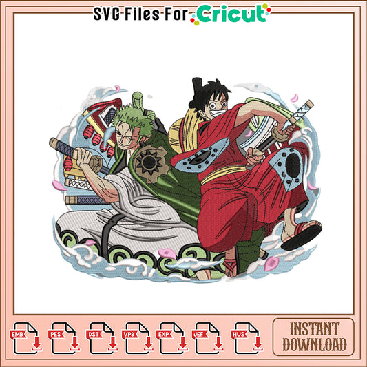 Embroidery Design of Dynamic Samurai Characters Download