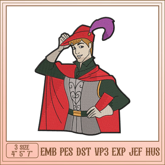 Embroidery Design of Heroic Character in Multiple Formats