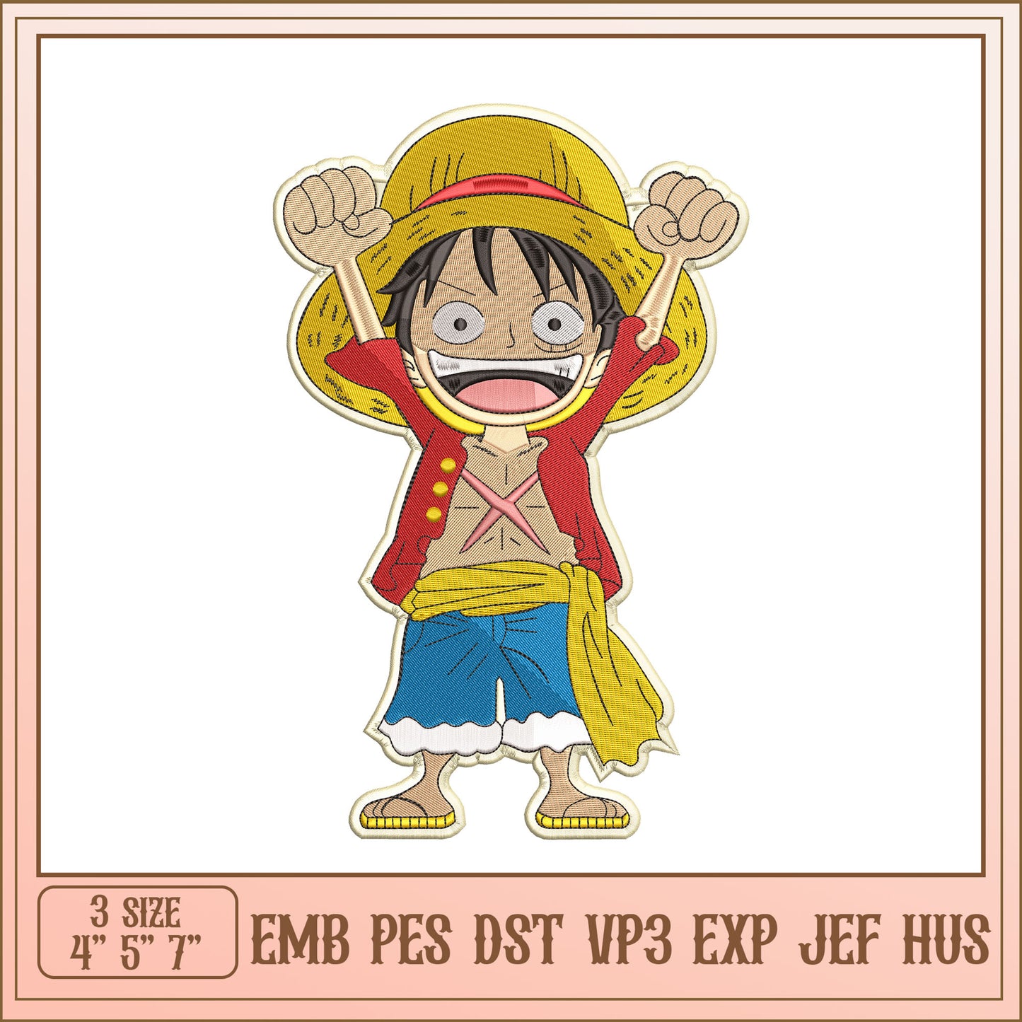 Embroidery Design of Pirate Character Fun and Colorful Style