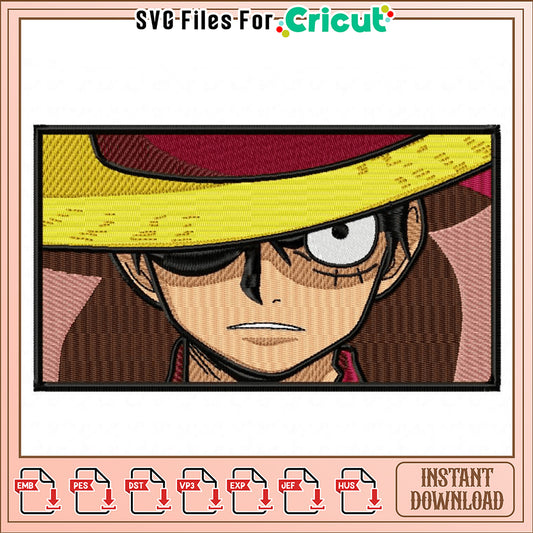 Embroidery Design of Pirate Character in Hat Art