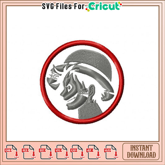 Embroidery Design of Stylish Character Profile Art