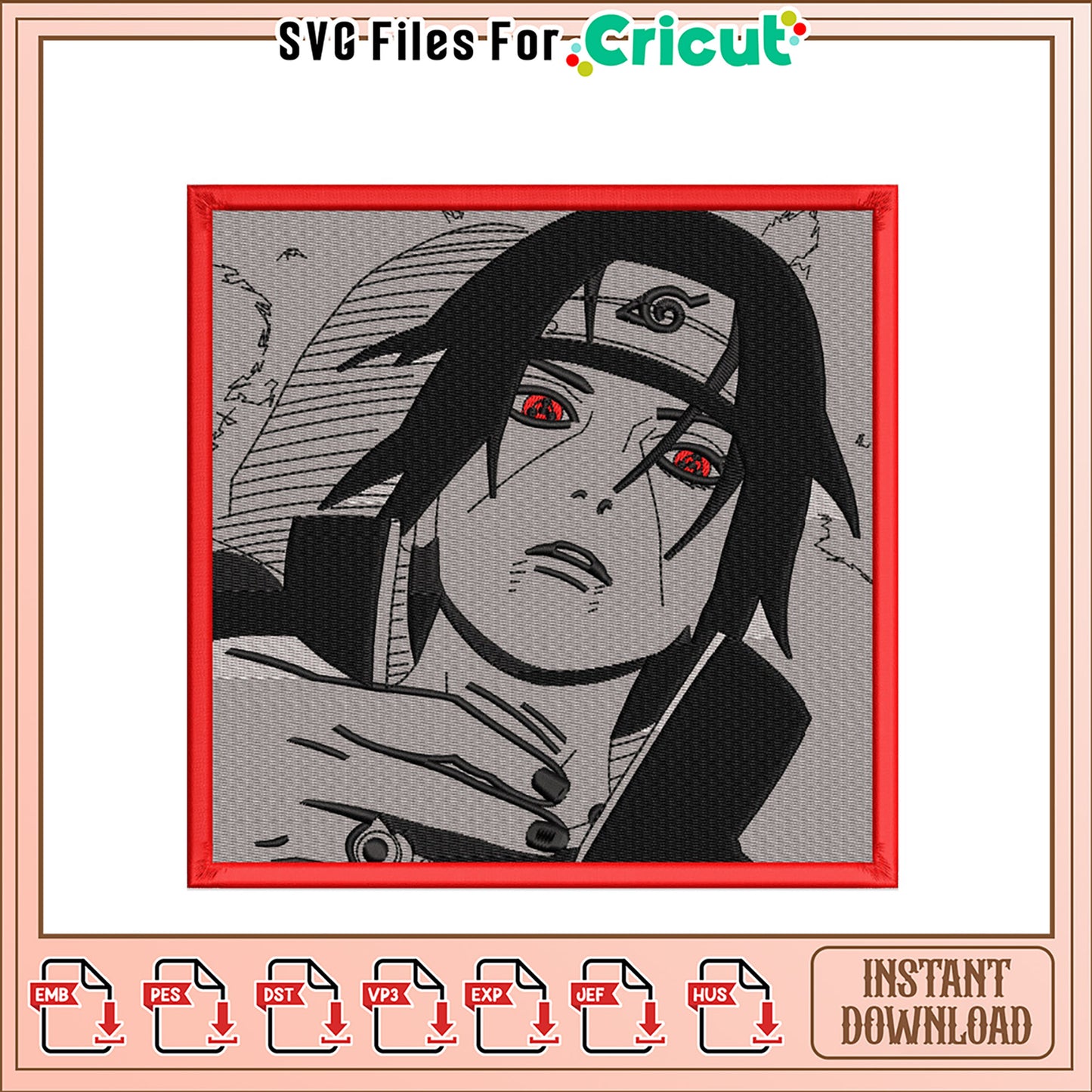Embroidery Design of Unique Anime Character Art