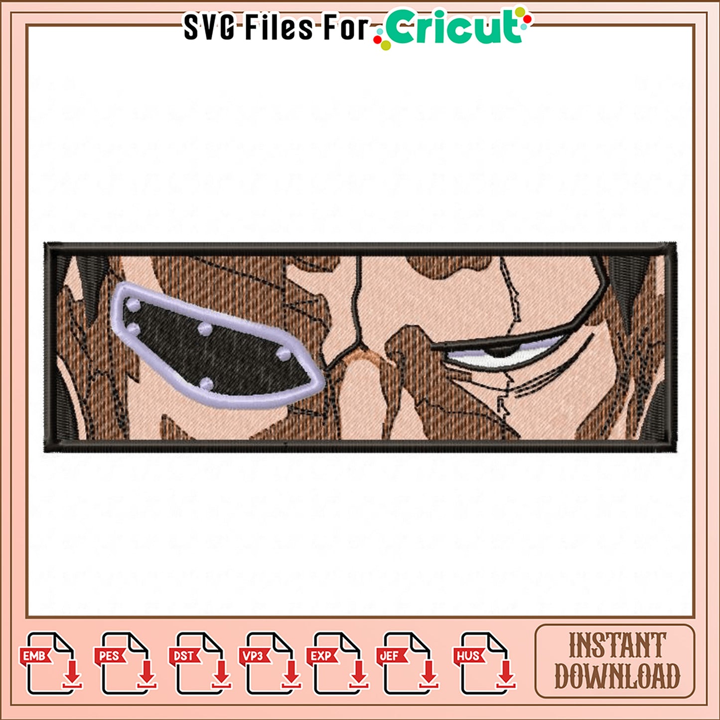 Embroidery Design with Unique Character Eye Detail