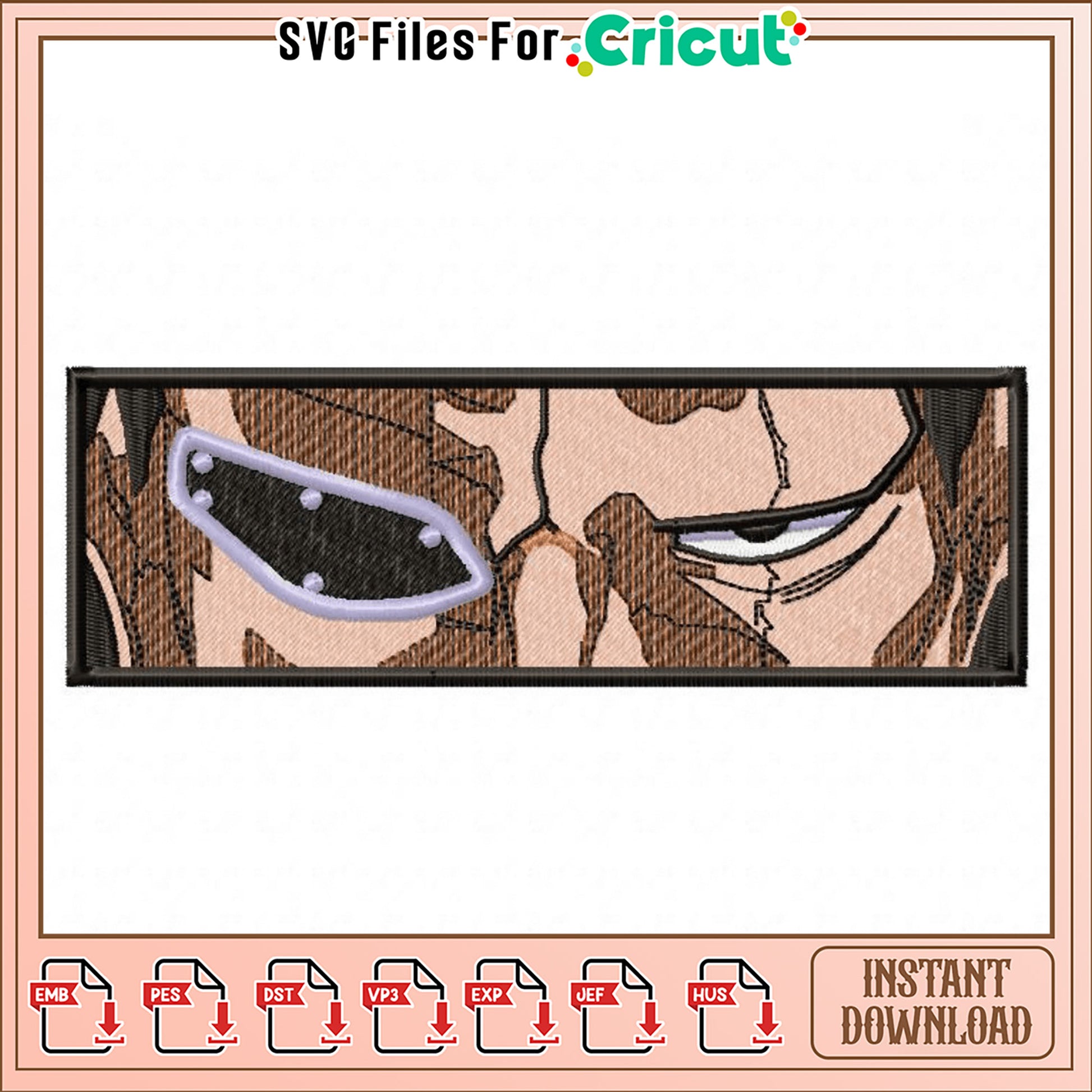 Embroidery Design with Unique Character Eye Detail