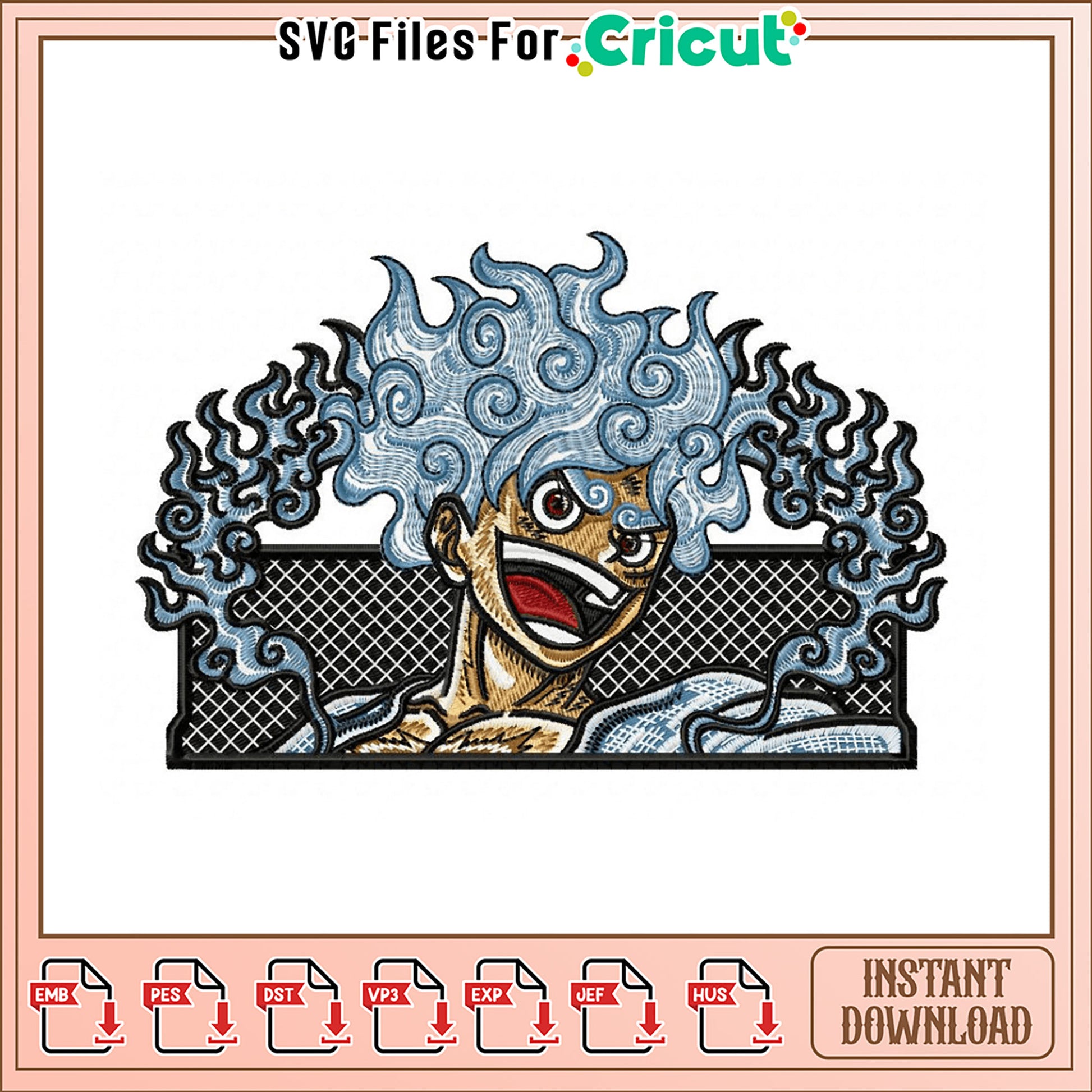 Embroidery Design with Unique Fun Hair Character