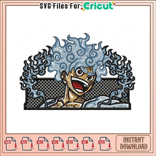 Embroidery Design with Unique Fun Hair Character