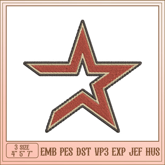 Embroidery Star Design 4x5x7 Inch