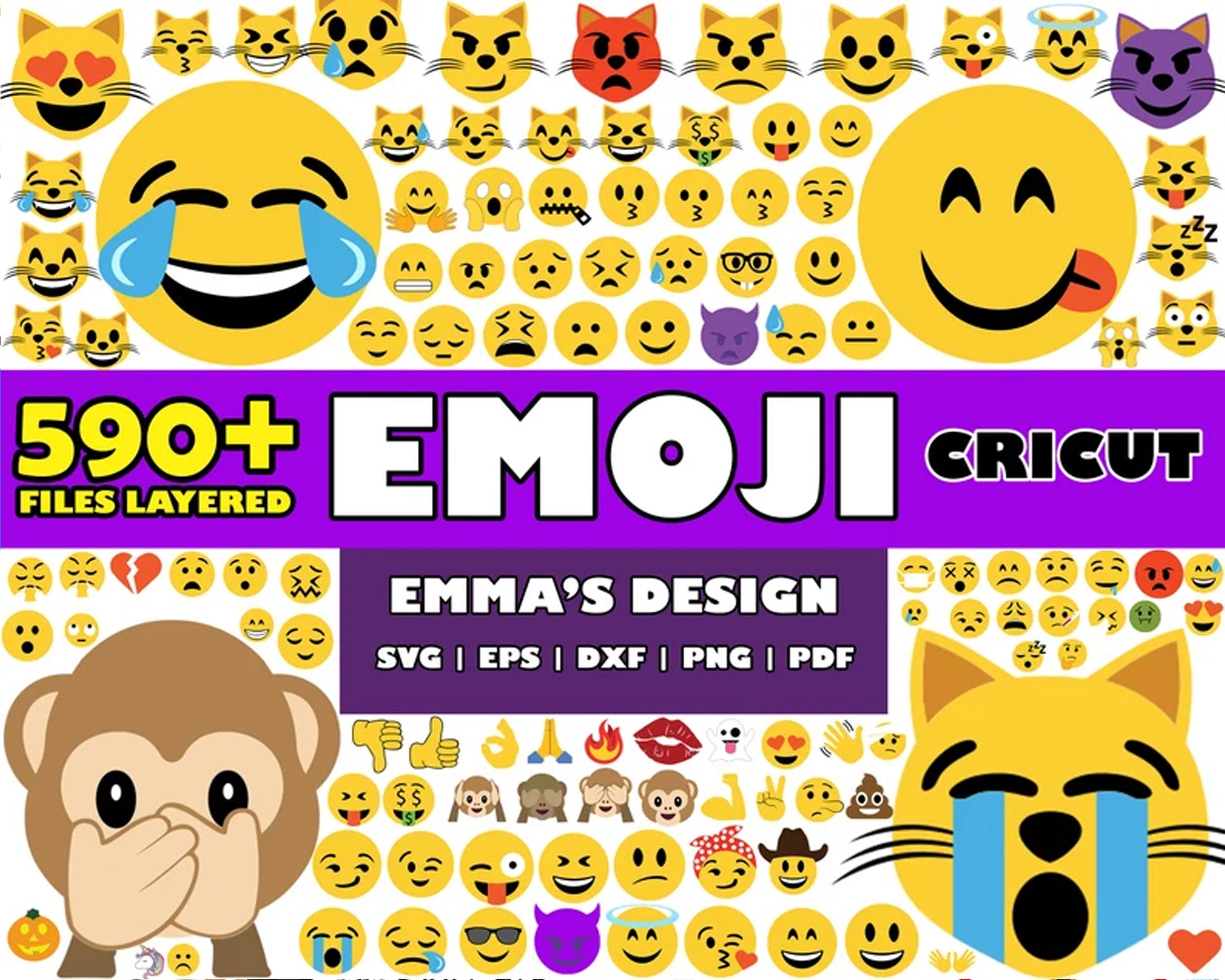 Emoji cricut design SVG Bundle