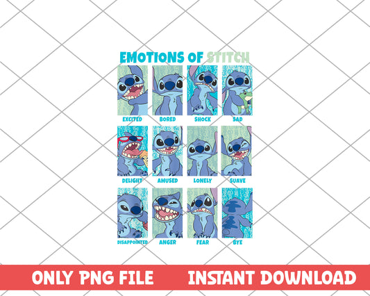 Emotion of Stitch disney png 