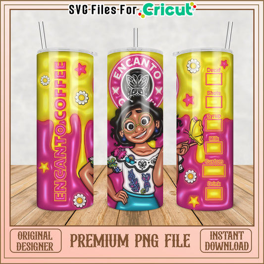 Encanto Coffee Tumbler PNG Design