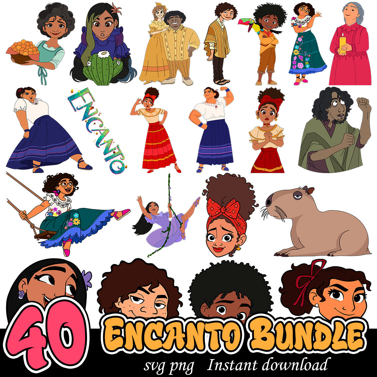 Encanto cartoon Bundle Svg, Disney Encanto characters bundle