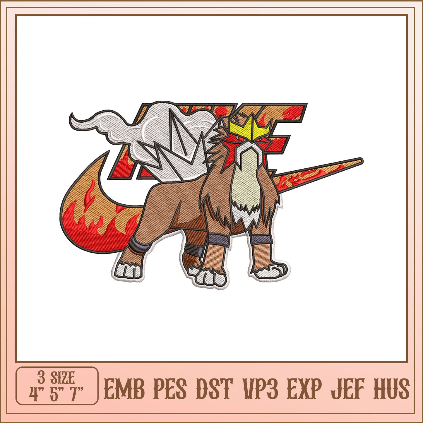 Entei Nike Embroidery Design