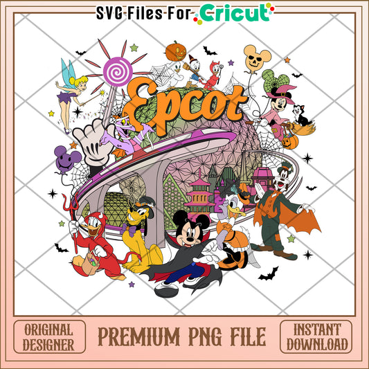 Epcot mickey design png, halloween cartoon png, trick or treat png