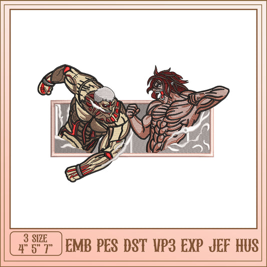 Epic Battle Embroidery Design for DIY Projects in Three Sizes