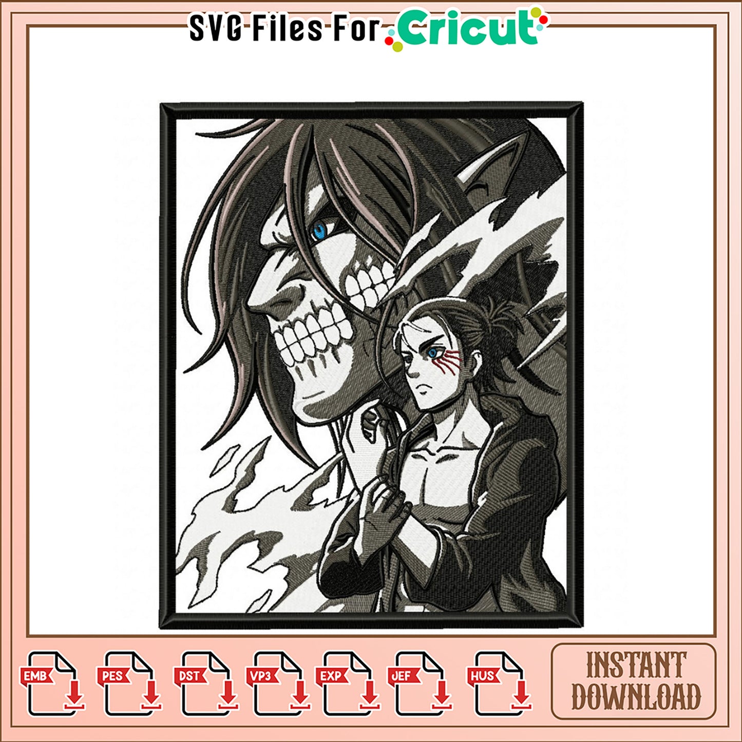 Epic Embroidery Design of Heroic Fantasy Characters