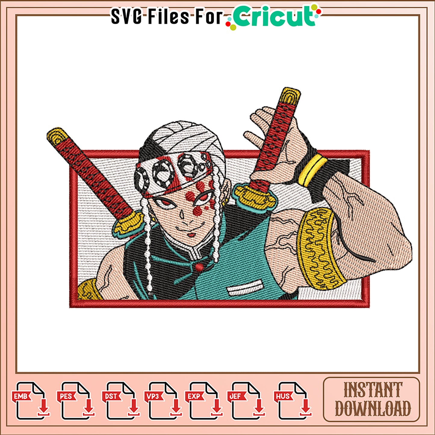 Epic Samurai Embroidery Design for Creative Projects