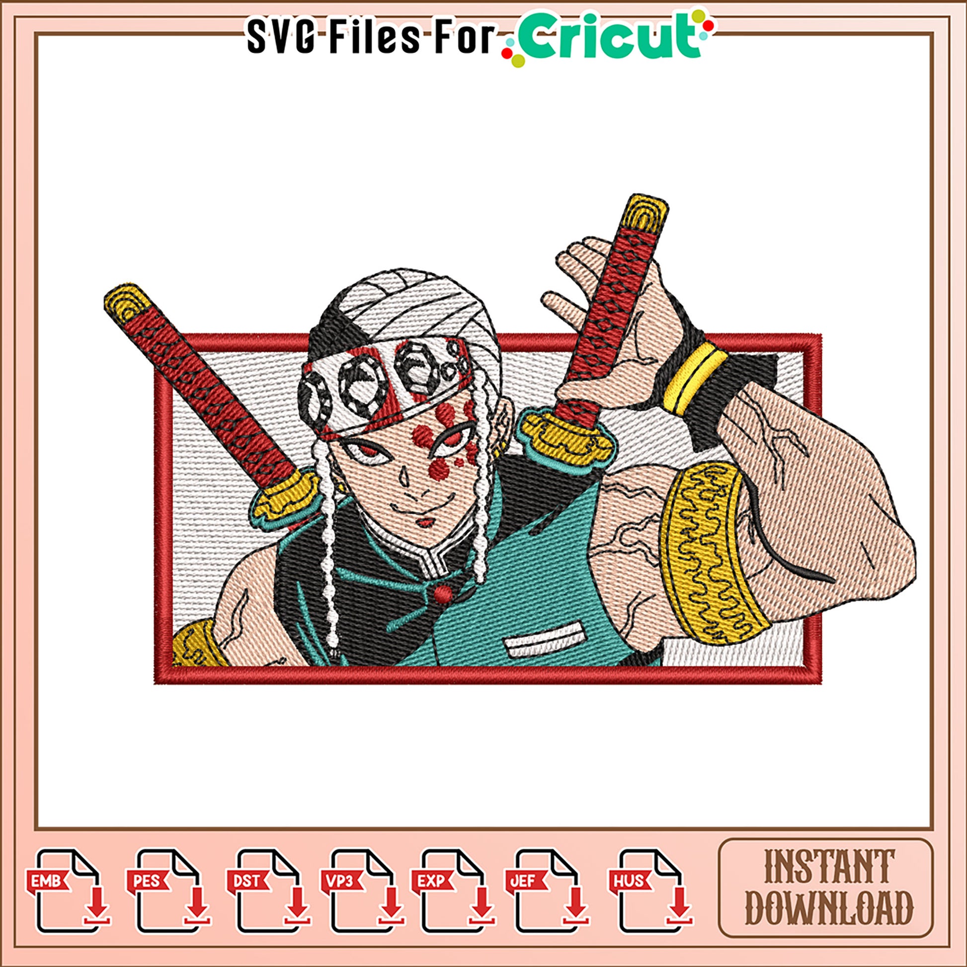 Epic Samurai Embroidery Design for Creative Projects