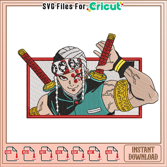 Epic Samurai Embroidery Design for Creative Projects