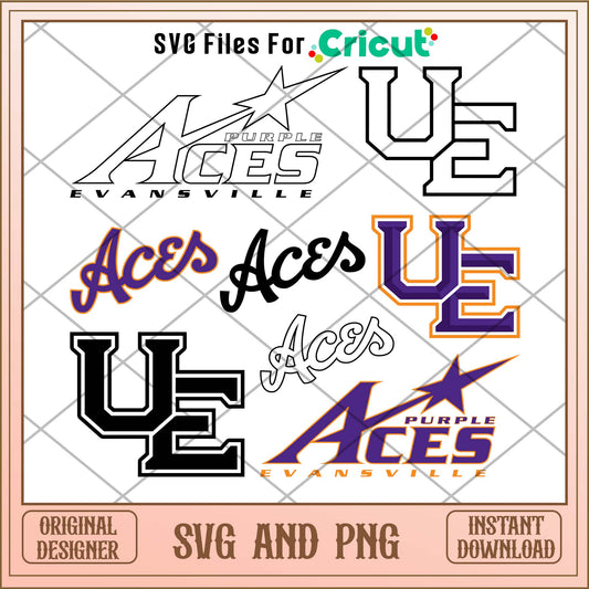 Evansville Purple Aces svg, Evansville Purple Aces svg bundle, NCAA svg