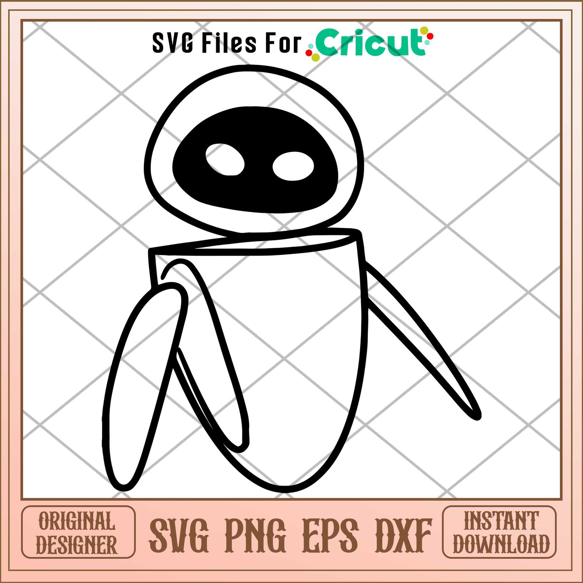 Eve  Coloring Svg, walle svg, digital dowload