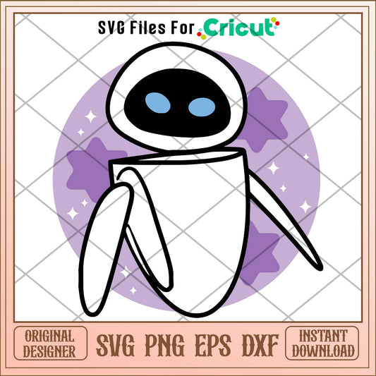Eve  Robot Stickers svg, walle svg, digital dowload