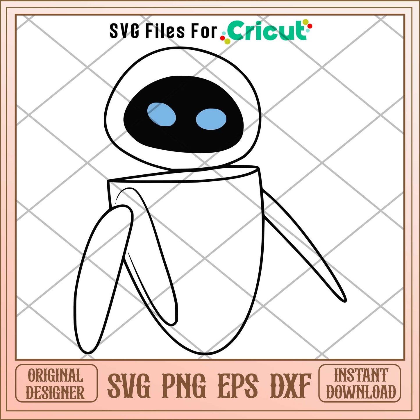 Eve and walle Coloring svg, walle svg, digital dowload
