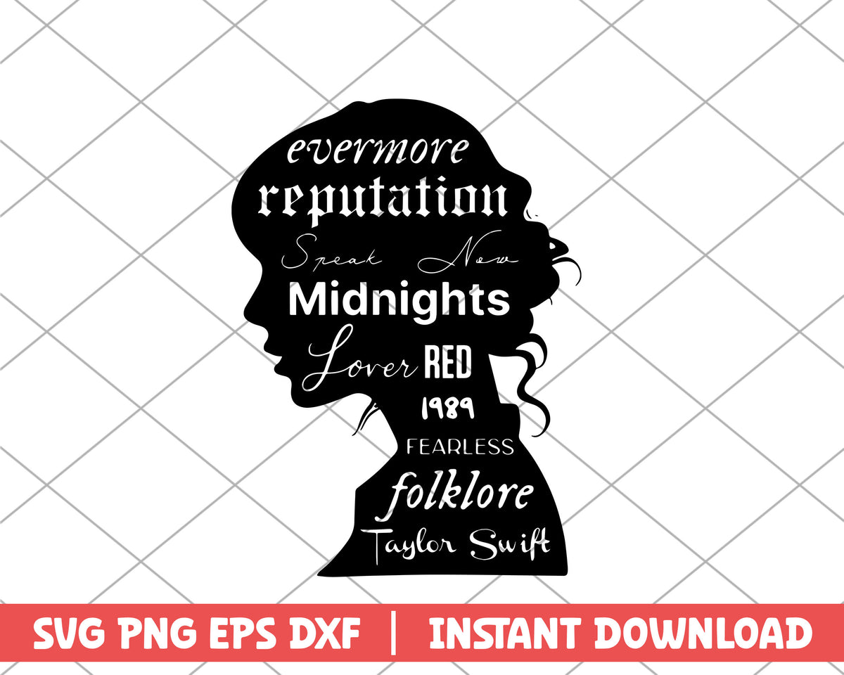Evermore reputation speak now midnights taylor swift svg – svg files ...