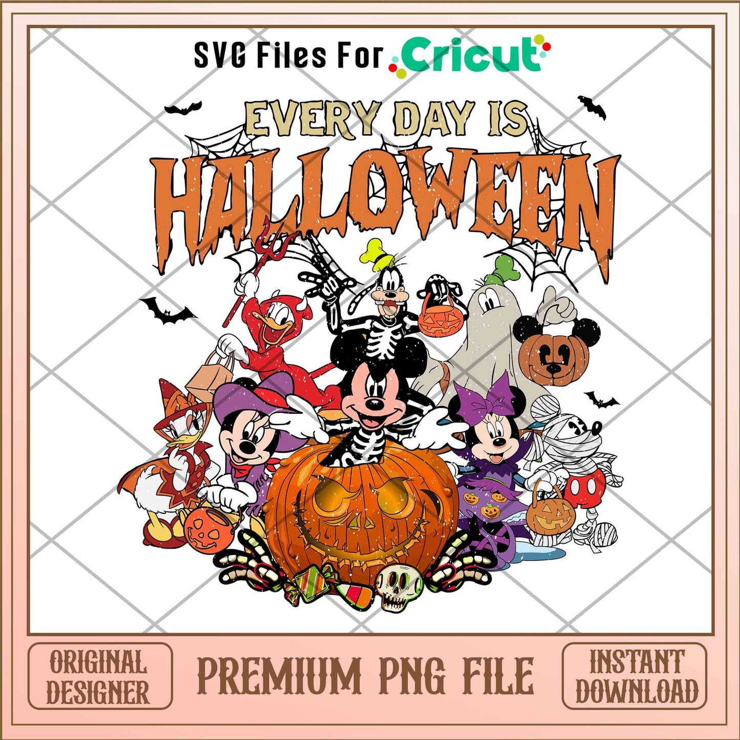 Every Day Is Halloween mouse and friends png, Disney characters png, Digital Download