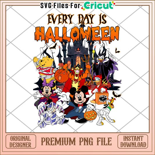Every day is halloween png, halloween cartoon png, trick or treat png