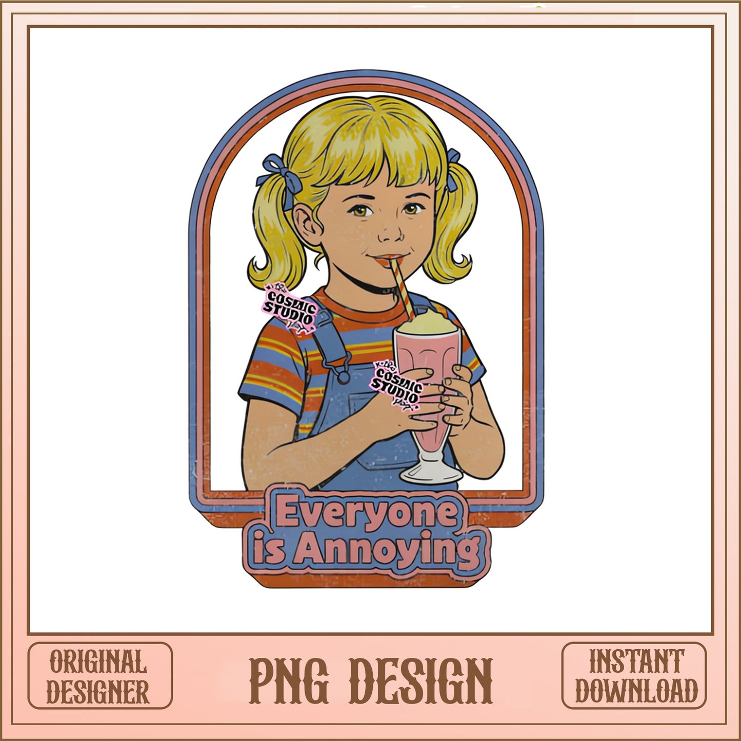 Everyone Is Annoying PNG, Retro Funny Girl PNG, Sarcastic PNG