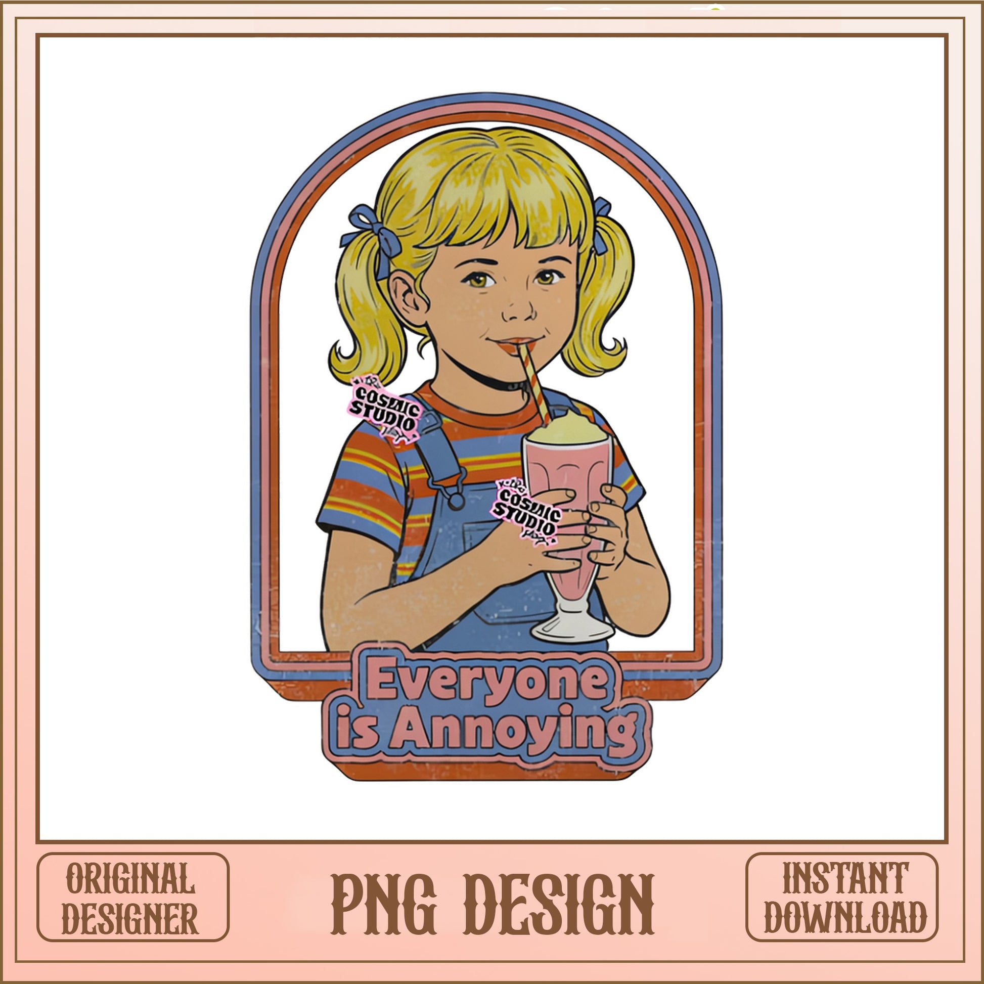 Everyone Is Annoying PNG, Retro Funny Girl PNG, Sarcastic PNG