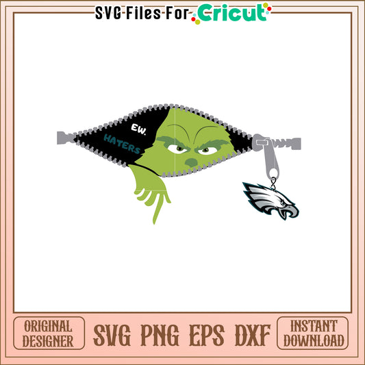 Ew Haters Grinch SVG Design for Eagles Fans